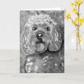 Het Wenskaart van Cavapoo van CobaltMoonDesign Kaart (Gele Bloem)