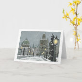 Het wenskaart van Charles Bridge Winter Kaart (Gele Bloem)
