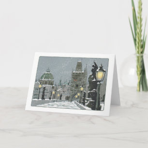 Het wenskaart van Charles Bridge Winter Kaart