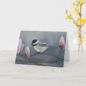 Het Wenskaart van Chickadee Kaart (Gele Bloem)