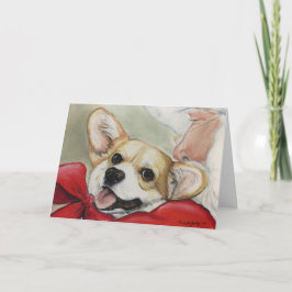 Het Wenskaart van Corgi en van Kerstmis van de Feestdagen Kaart