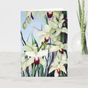 Het Wenskaart van Cymbidiums met envelop Kaart
