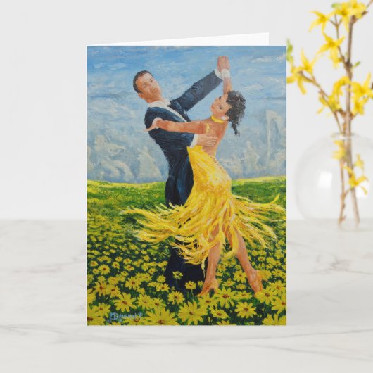 Het wenskaart van Daisy Dancers Kaart (Gele Bloem)