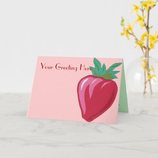Het Wenskaart van de aardbei Kaart (Gele Bloem)