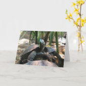 het wenskaart van de babyschildpad #2 (bericht kaart (Gele Bloem)