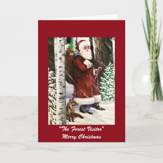 Het Wenskaart van de bezoeker van het bos 2 Feestdagen Kaart (Voorkant)