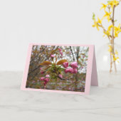 Het Wenskaart van de Bloesem van de kers Kaart (Gele Bloem)