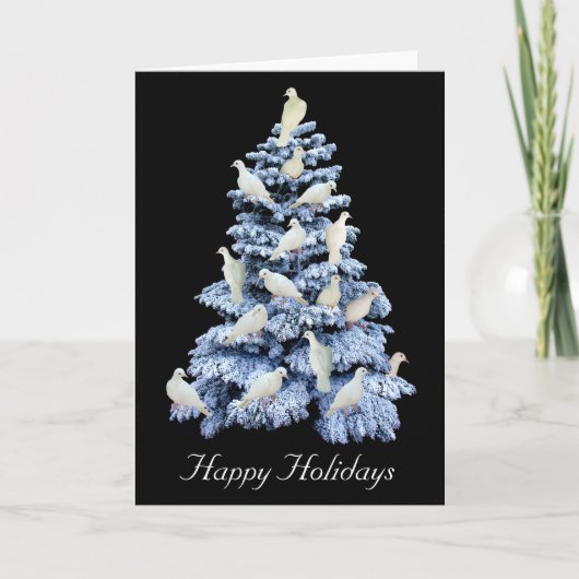 Het Wenskaart van de Boom van de duif Feestdagen Kaart (Voorkant)