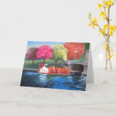 Het Wenskaart van de Boot van de zwaan door Liz Kaart (Gele Bloem)