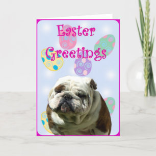 Het wenskaart van de Buldog van de Groeten van Feestdagen Kaart
