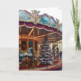 Het Wenskaart van de Carrousel van Kerstmis Feestdagen Kaart