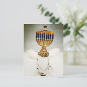 Het Wenskaart van de Chanoeka - Aldo een Konijn en Feestdagenkaart (Staand voorkant)