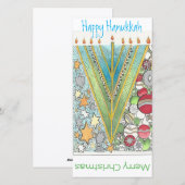 Het Wenskaart van de Chanoeka van Kerstmis Feestdagenkaart (Voorkant / Achterkant)