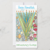 Het Wenskaart van de Chanoeka van Kerstmis Feestdagenkaart (Voorkant)