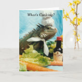 Het Wenskaart van de Chef-kok van de leguaan Kaart (Gele Bloem)
