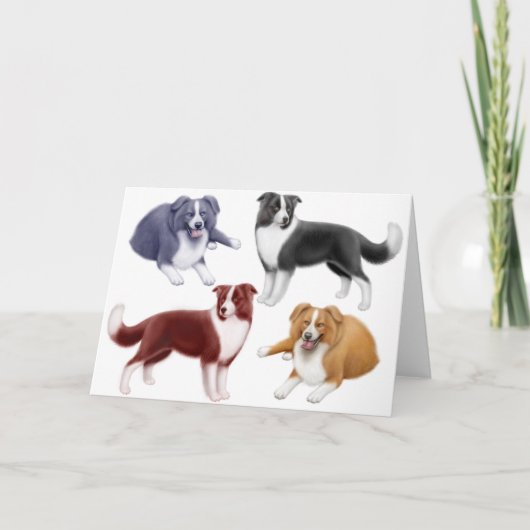 Het Wenskaart van de Collies van de grens Kaart (Voorkant)