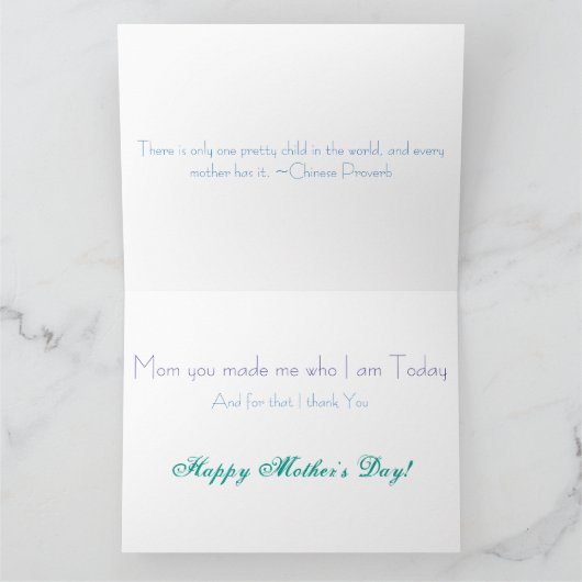 Het Wenskaart van de Dag van de Moeders van de Kaart (Binnen)