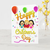 Het Wenskaart van de Dag van gelukkige Kinderen Kaart (Gele Bloem)