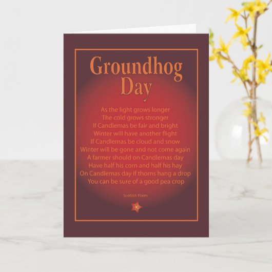 Het wenskaart van de Dag van Groundhog Kaart (Gele Bloem)