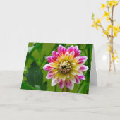 Het Wenskaart van de dahlia, Spatie binnen Kaart (Gele Bloem)