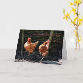 Het Wenskaart van de Dans van de kip Kaart (Gele Bloem)