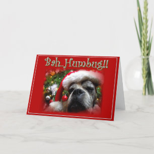 Het wenskaart van de de bokserhond van Kerstmis Feestdagen Kaart