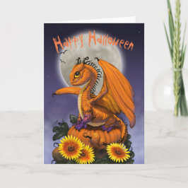 Het wenskaart van de draakHalloween van de pompoen Kaart