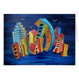 Het Wenskaart van de drijvende stad