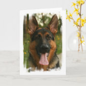 Het Wenskaart van de Duitse herder Kaart (Gele Bloem)