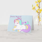 Het wenskaart van de eenhoorn kaart (Gele Bloem)