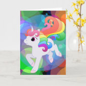 Het Wenskaart van de Eenhoorn van de regenboog Kaart (Gele Bloem)