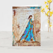 Het wenskaart van de engel kaart (Gele Bloem)