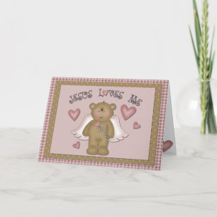Het Wenskaart van de Engel van de Teddybeer van Kaart