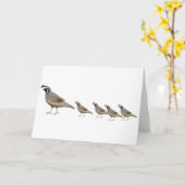 Het Wenskaart van de Familie van kwartels Kaart (Gele Bloem)