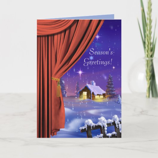 Het Wenskaart van de Fantasie van het gordijn Feestdagen Kaart (Voorkant)