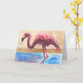 Het Wenskaart van de flamingo Kaart (Gele Bloem)