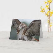 Het Wenskaart van de Foto van de Vogel van de Kaart (Gele Bloem)