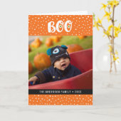 Het Wenskaart van de Foto van Halloween van het Kaart (Gele Bloem)