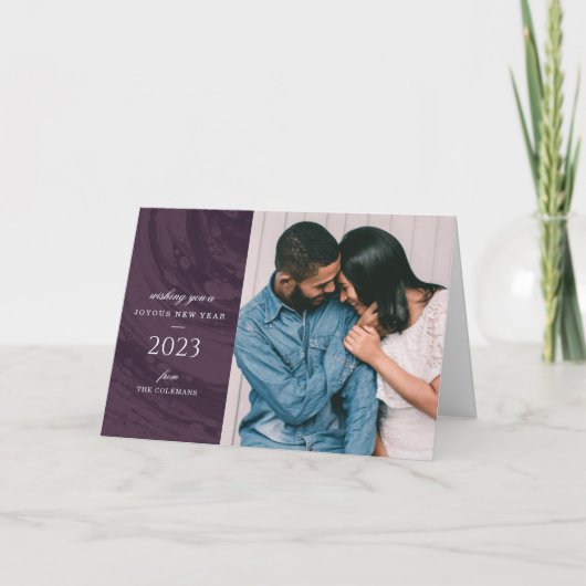 Het Wenskaart van de Foto van het Nieuwjaar - Paar Bedankkaart (Voorkant)