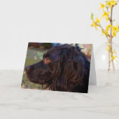 Het Wenskaart van de Foto van het Spaniel van Kaart (Gele Bloem)