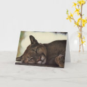 Het Wenskaart van de Foto van het Wild "van Couger Kaart (Gele Bloem)