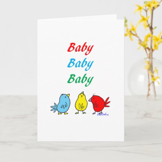 Het Wenskaart van de Geboorte van het drietal Kaart (Gele Bloem)