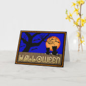 Het Wenskaart van de Geest van Halloween Kaart (Gele Bloem)