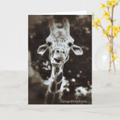 Het Wenskaart van de Gelukwensen van de Giraffe Kaart (Gele Bloem)