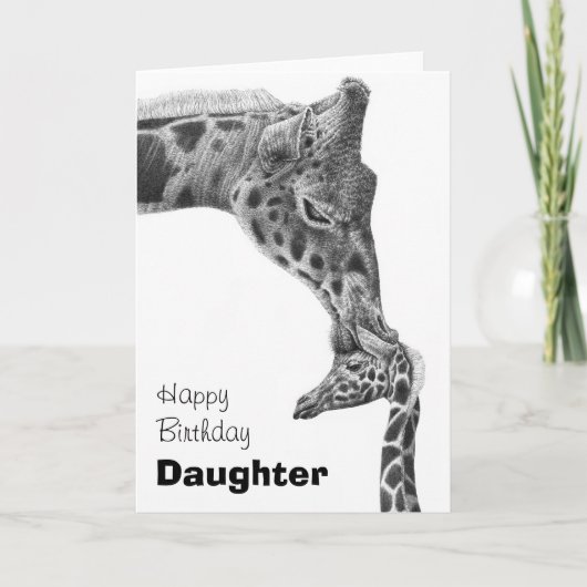 Het Wenskaart van de Giraffe en van het Kalf Kaart (Voorkant)
