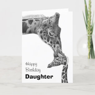 Het Wenskaart van de Giraffe en van het Kalf Kaart