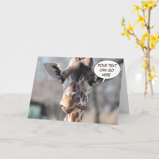 Het Wenskaart van de Giraffe Kaart (Gele Bloem)