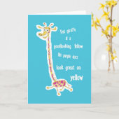 Het Wenskaart van de Giraffe Kaart (Gele Bloem)