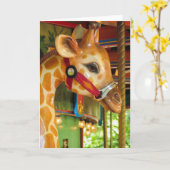 Het Wenskaart van de Giraffe van de carrousel Kaart (Gele Bloem)
