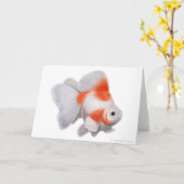 Het Wenskaart van de Goudvis van Ryukin Kaart (Gele Bloem)